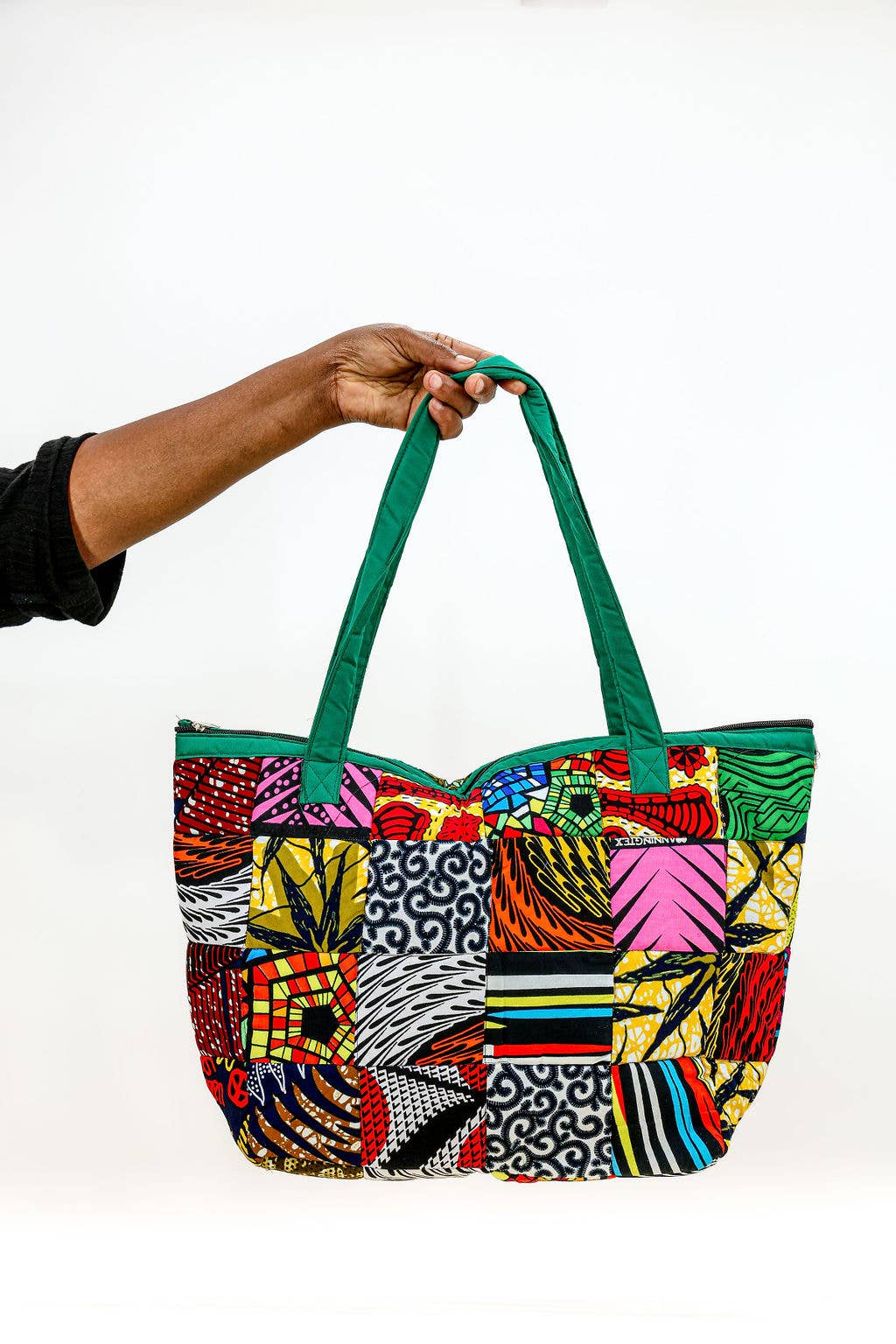 Patchwork tote bag made by our fair trade artisan partners