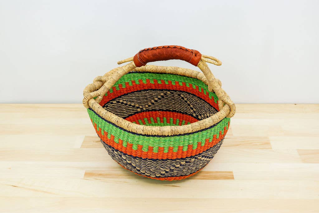 Ghana Woven Market Basket | Harvest Basket | sold Shopping Basket | Birthday Gift Basket