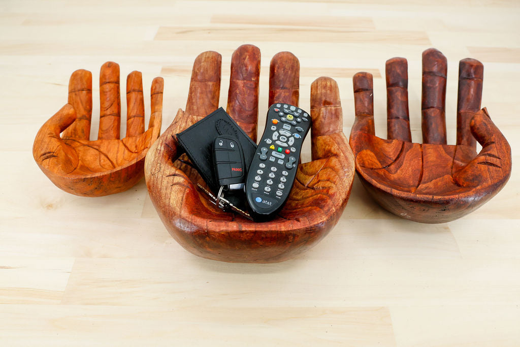 Single Wooden Helping Hands Bowl