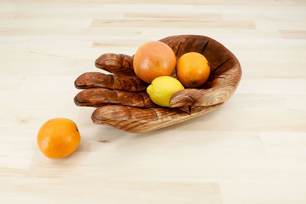 Single Wooden Helping Hands Bowl