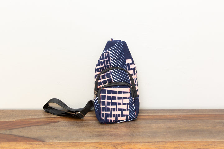 Handmade crossbody fair trade bag.