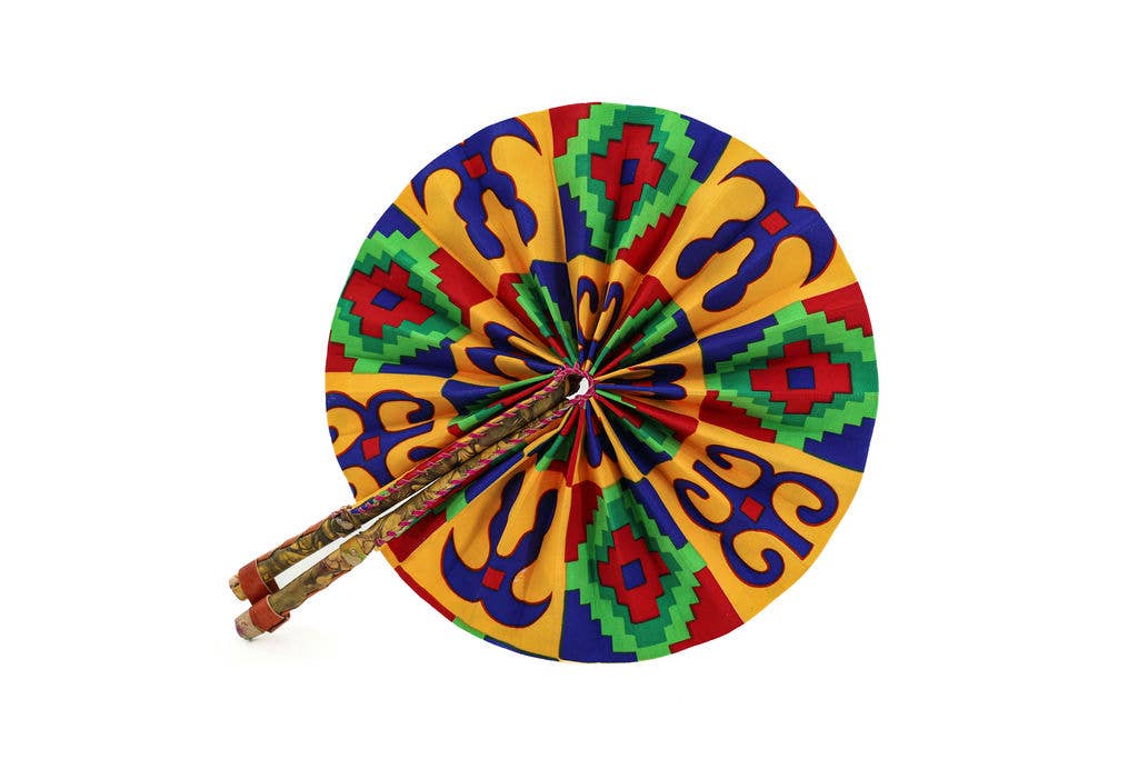 Handmade folding fan perfect for decor or summer use.
