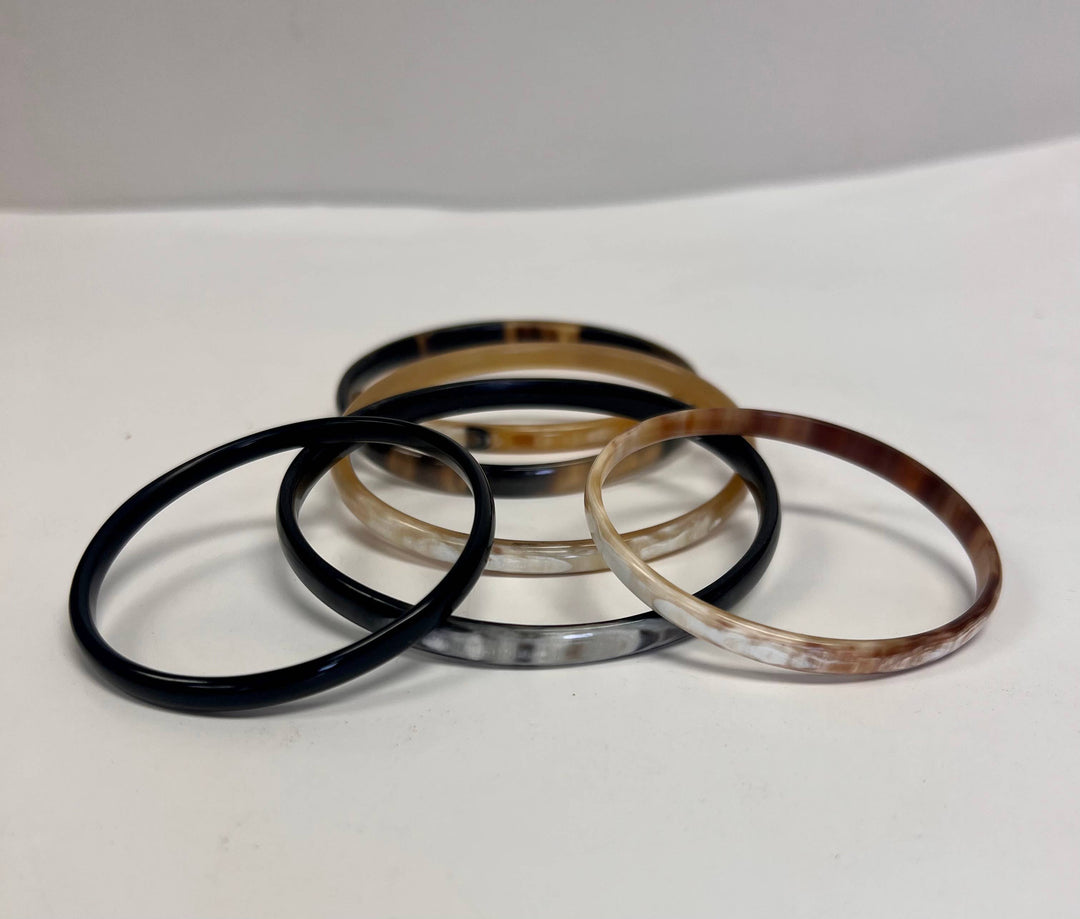 Handmade fair trade bangles made from ethically sourced up-cycled bone, eco-friendly artisan jewelry set.