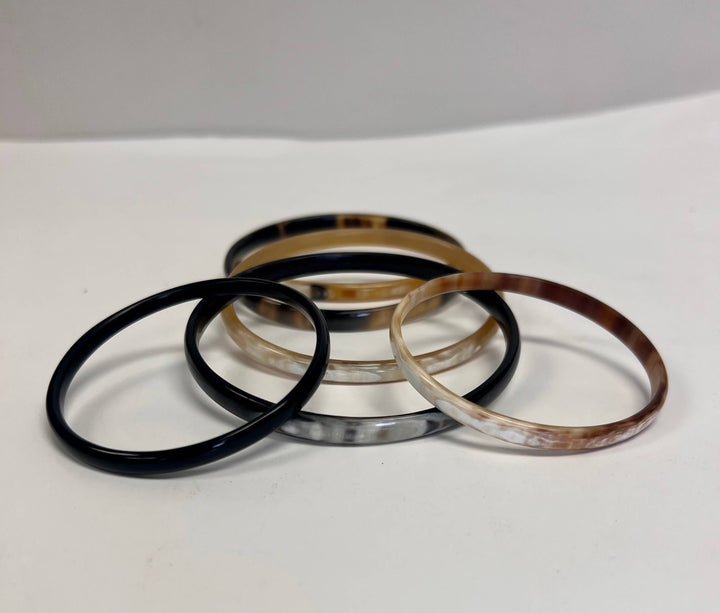 Handmade fair trade bangles made from ethically sourced up-cycled bone, eco-friendly artisan jewelry set.