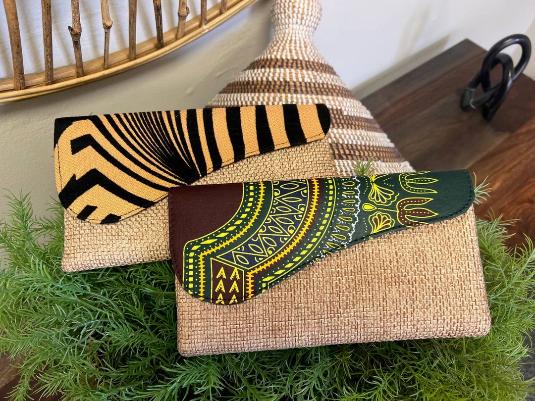 Unique fair trade purse featuring sustainable textile blend and artisan craftsmanship from Africa.