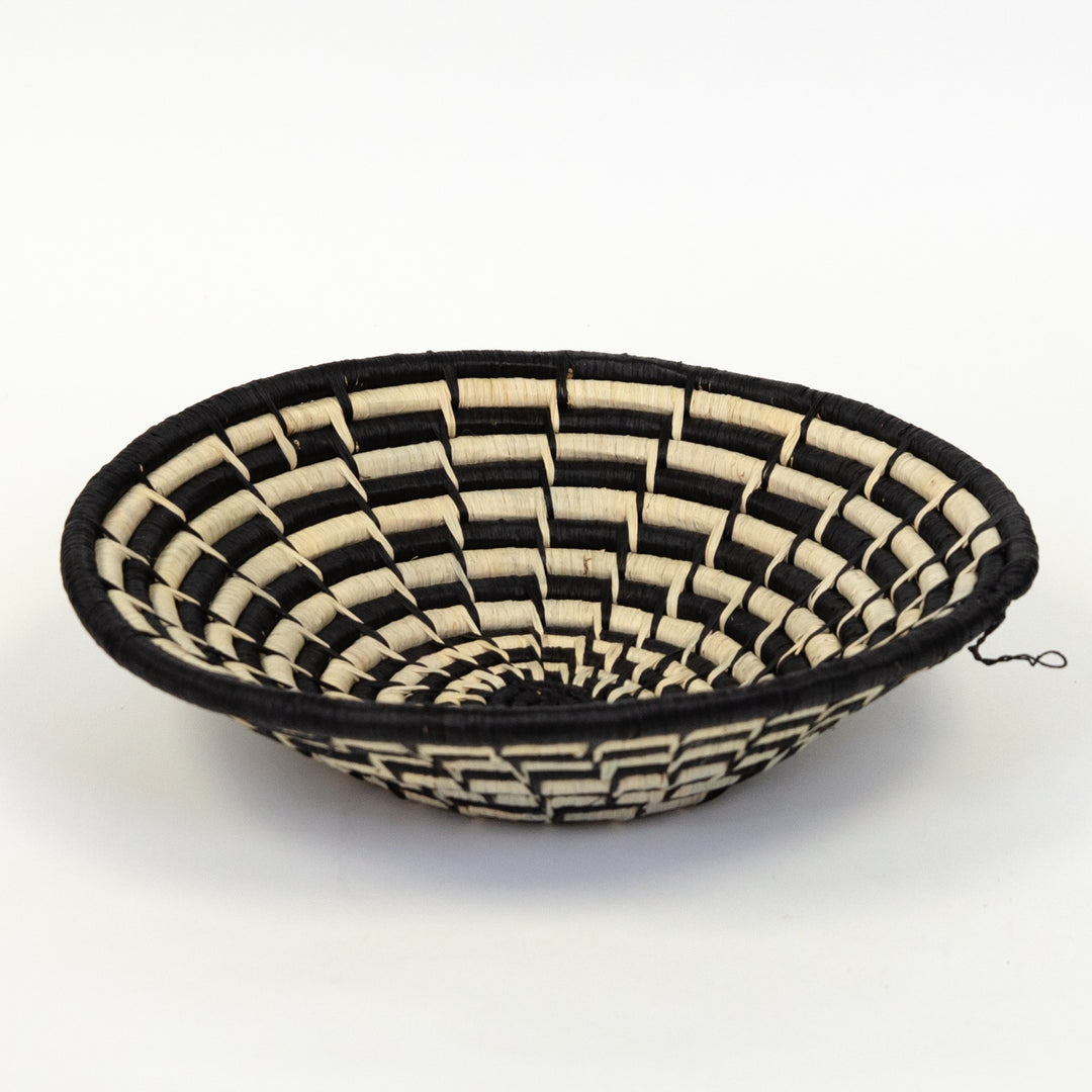 Monochrome Raffia Fruit Basket