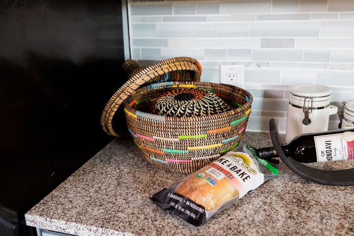 Lidded Basket, sweet grass, small