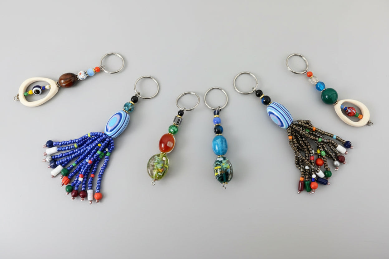 Bone & Bead Keychain, Set of 6 – Gitzell FairTrade