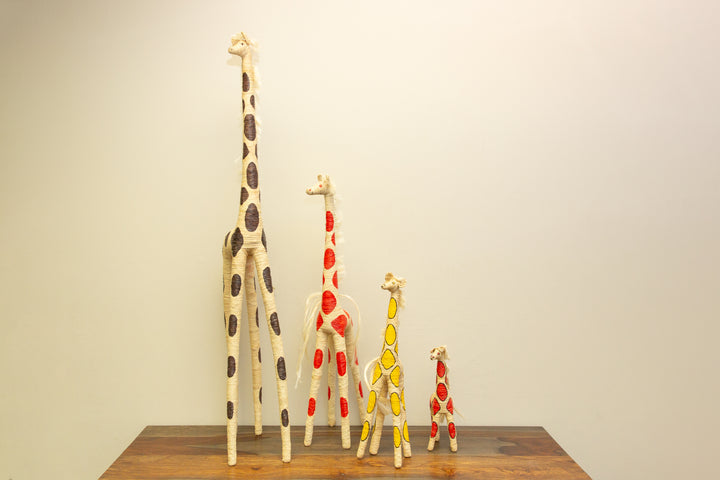 Handwoven and braided giraffe from Madagascar. Statue , home decor