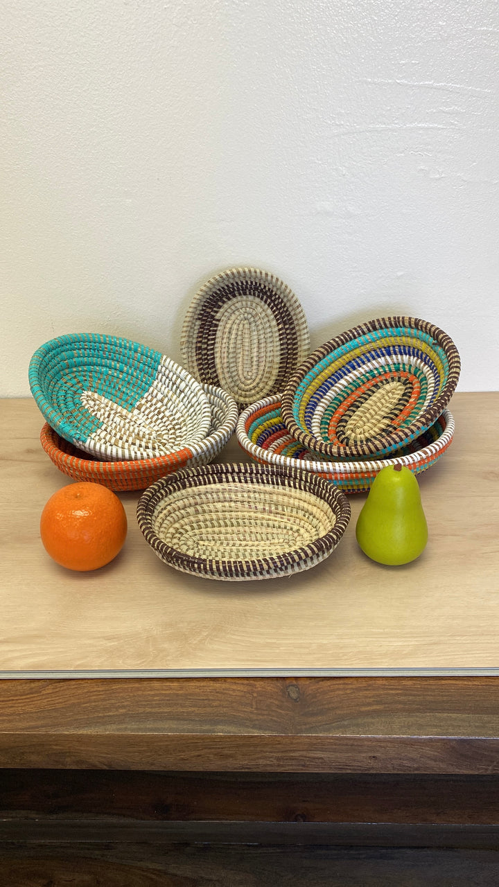 Handwoven African Oval Sweetgrass Bowl