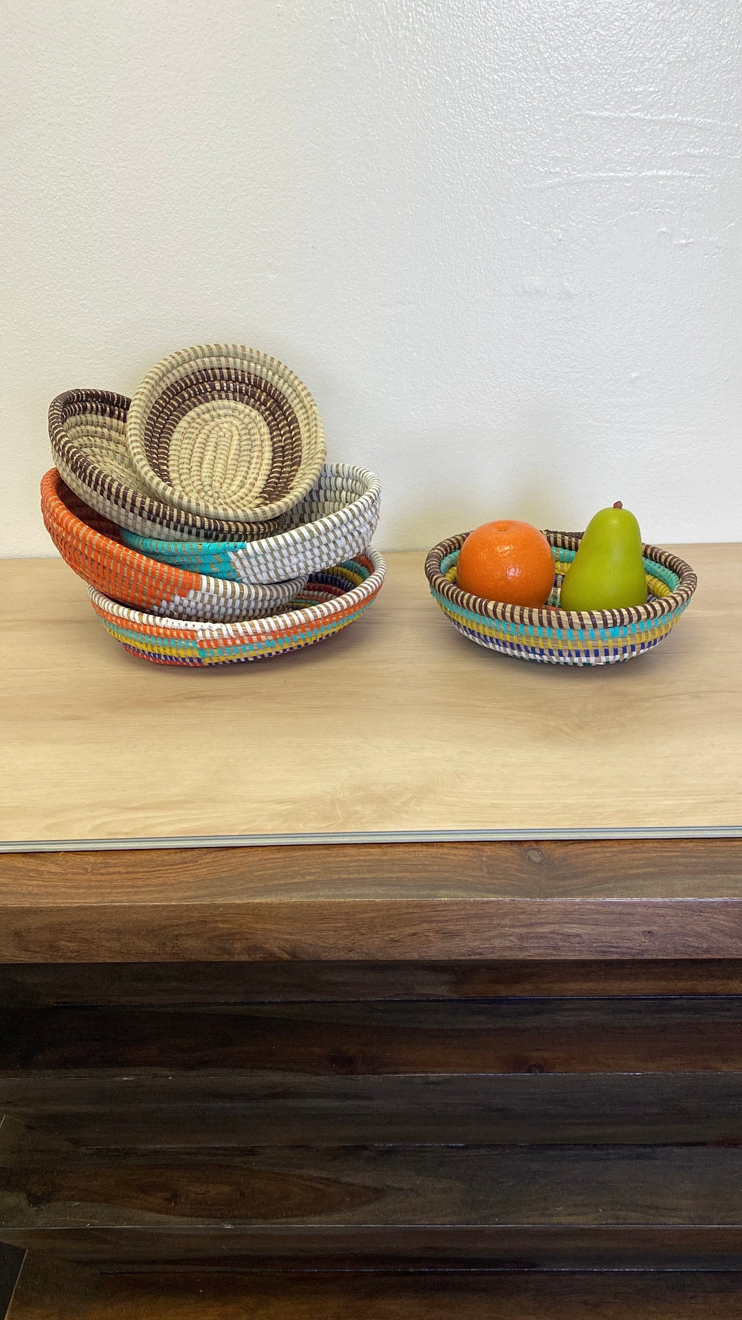 Handwoven African Oval Sweetgrass Bowl