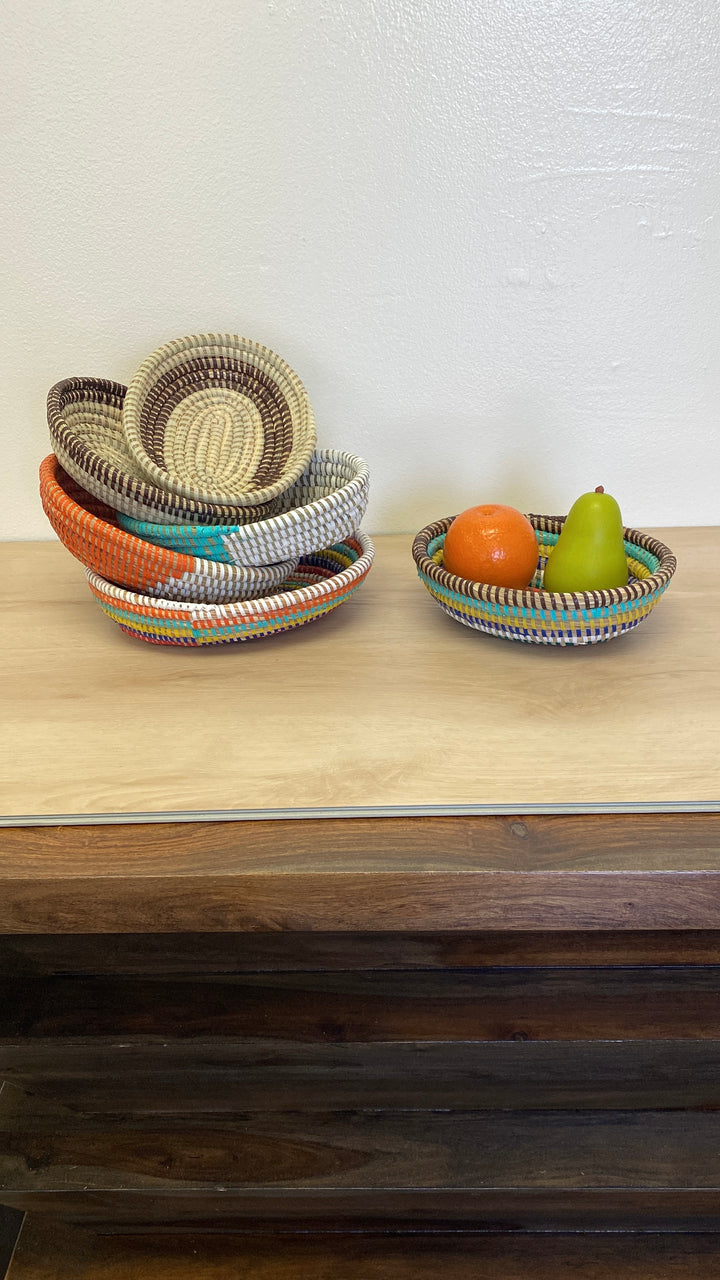 Handwoven African Oval Sweetgrass Bowl