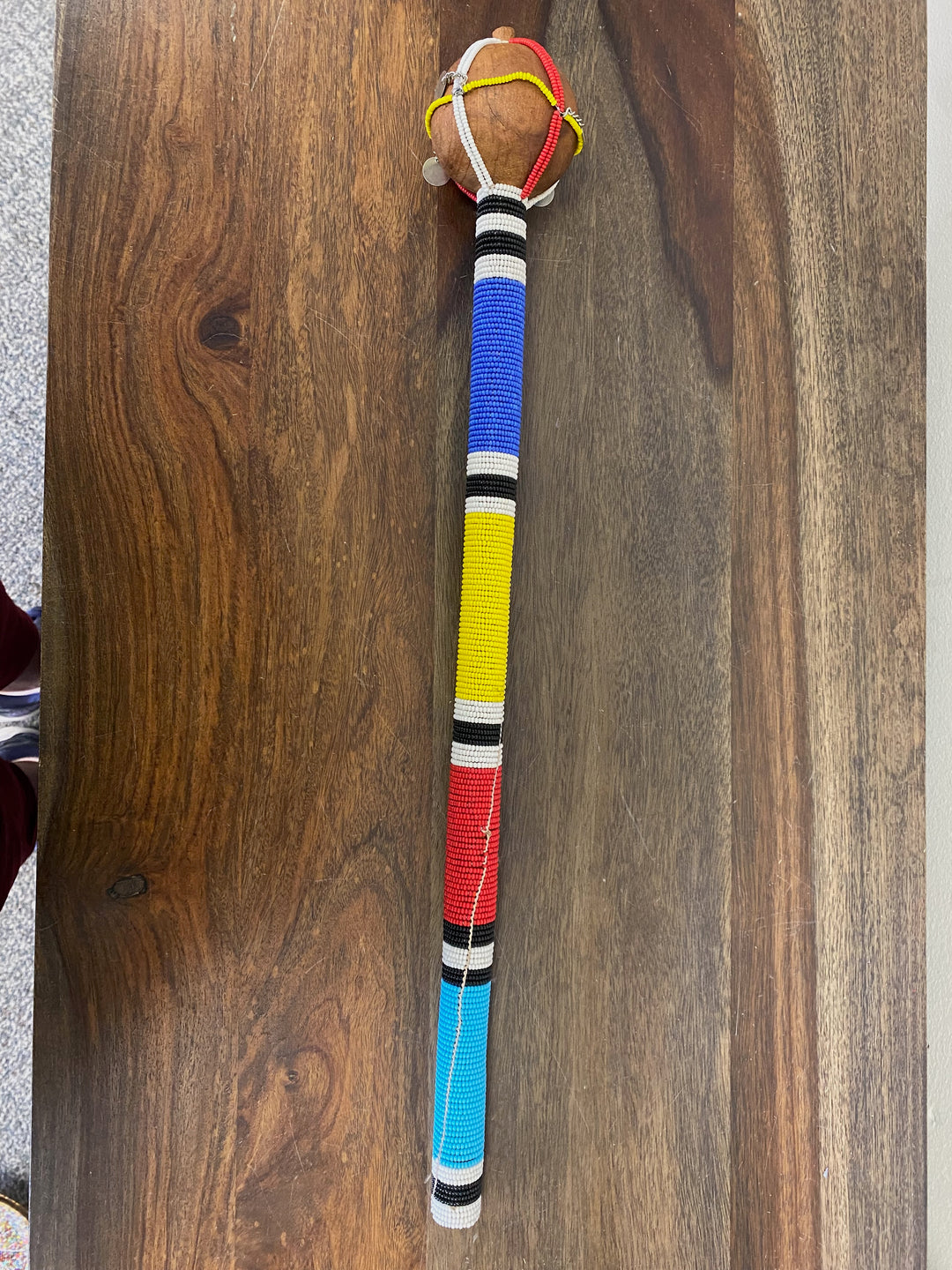 Fair trade beaded mace used as a sign of power.