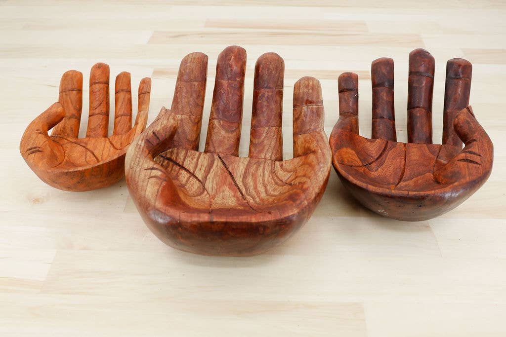 Single Wooden Helping Hands Bowl – Gitzell FairTrade