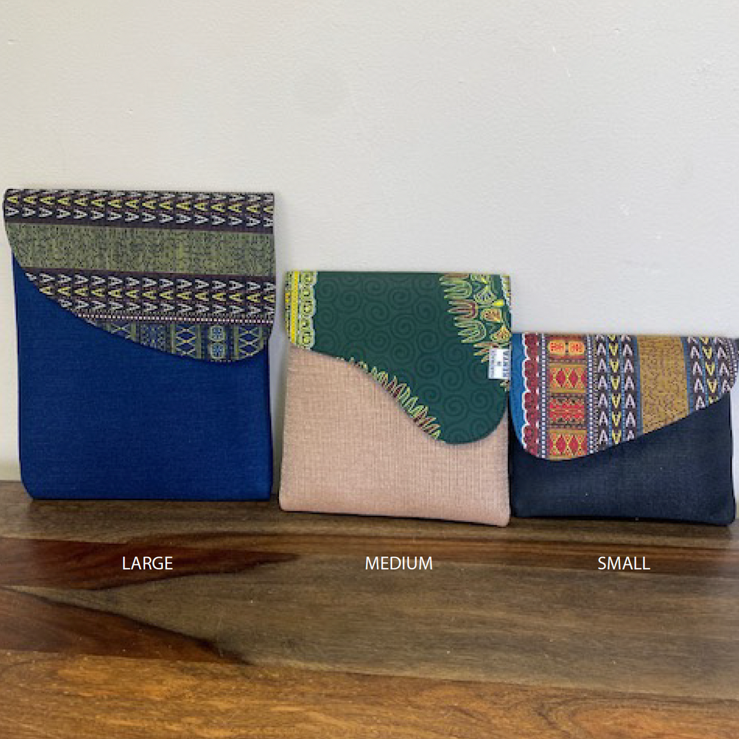 Size comparison for the Allison Bag in small, medium, and large.