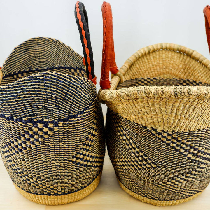 Sustainable double weave storage totes.