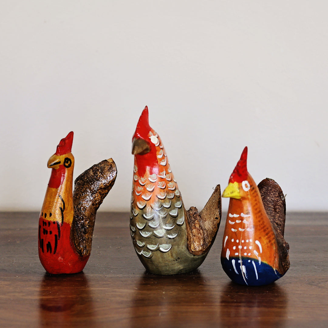 Fair Trade Wooden Roosters