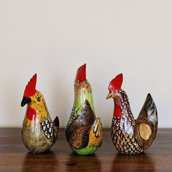Fair Trade Wooden Roosters