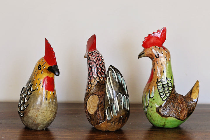 Fair Trade Wooden Roosters