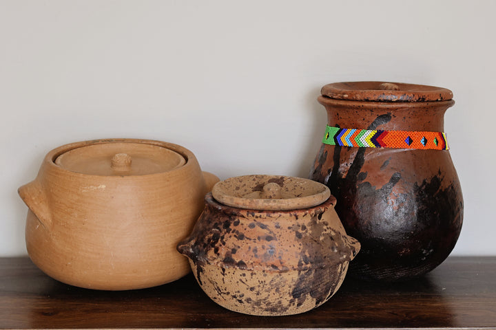 African Clay Cooking Pot with Lid