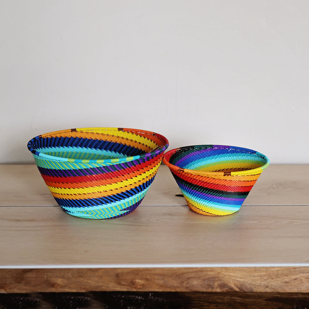 Rainbow Zulu Wire Baskets