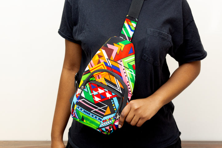 Crossbody bag from Kenya, Africa. Used for every day wear or travel.