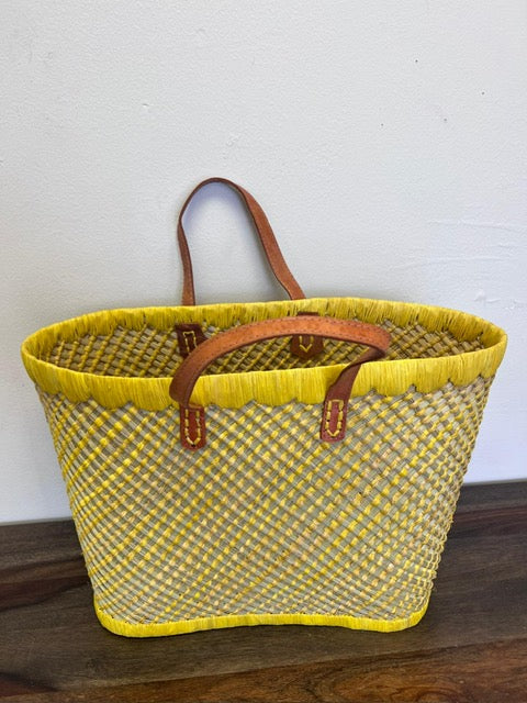 Vibrant yellow tote perfect for a bright sunny day at the beach.
