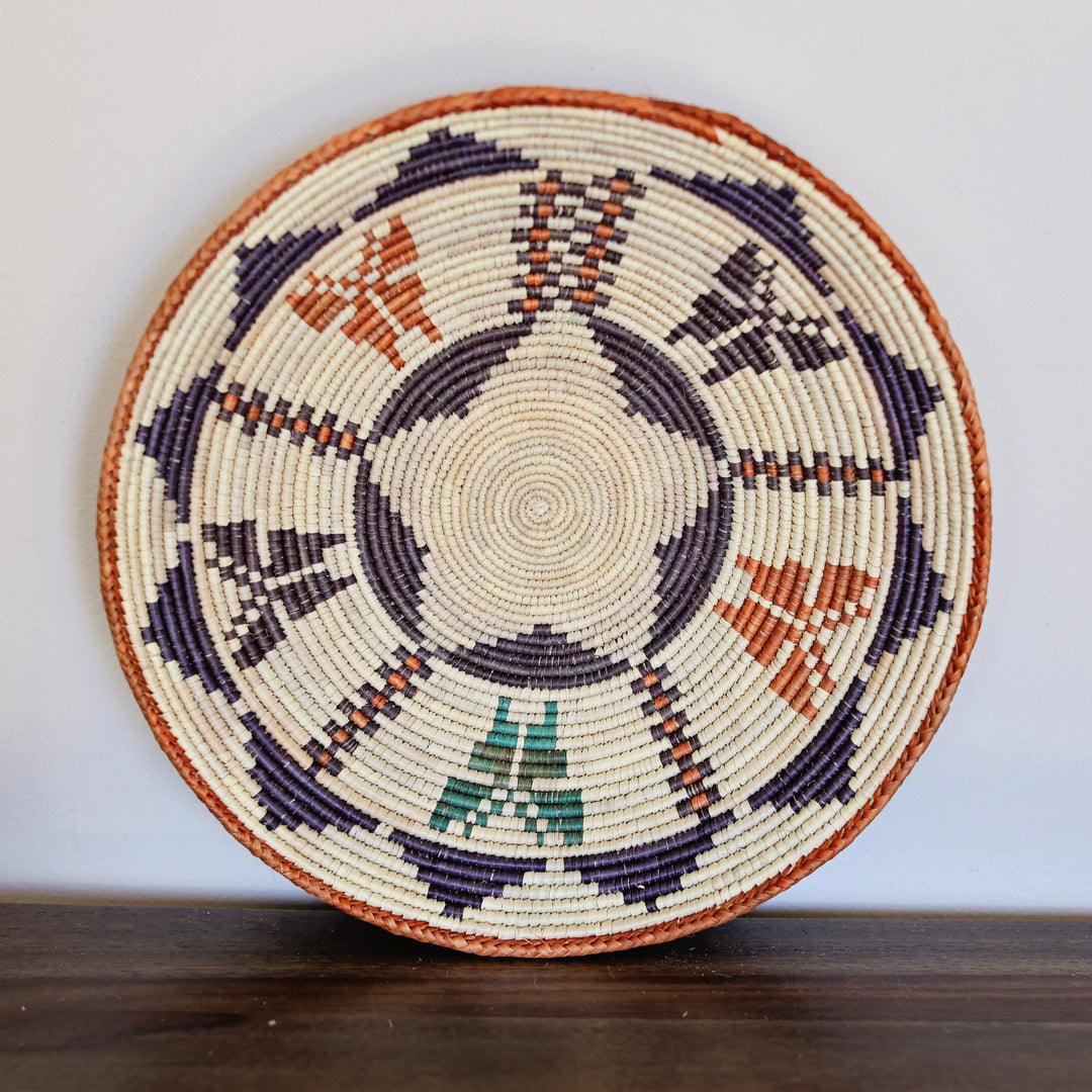 Artistic grass woven bowls handmade by artisans for fair trade home decor