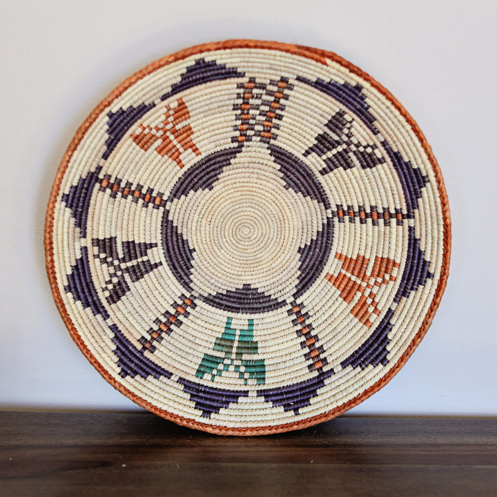 Artistic grass woven bowls handmade by artisans for fair trade home decor