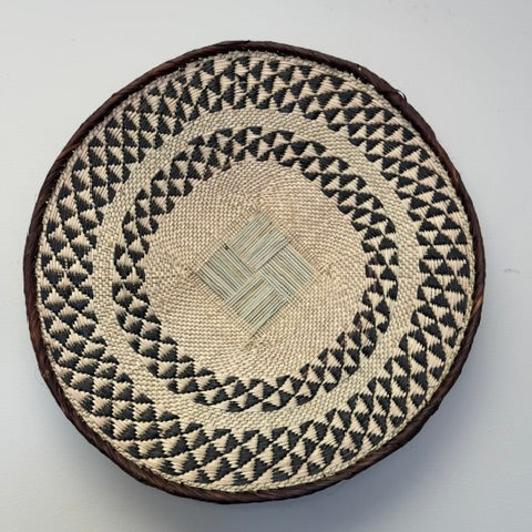 Handwoven Binga bowl basket from Zimbabwe made from ilala palm under fair trade standards