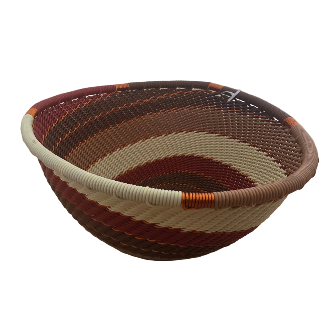 Handwoven Desert Zulu Wire Small Triangle Bowls from South Africa in a variety of colorful and intricate artisan patterns.