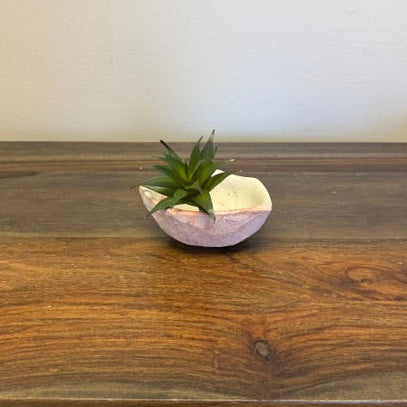 Fair trade Kisii stone bowl with freeform organic carving and natural finish made in Kenya