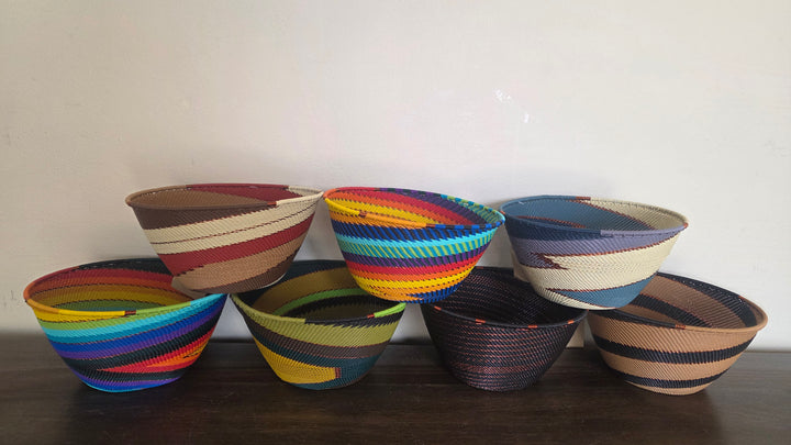 Fair trade Zulu wire decorative bowl handmade by South African artisans.