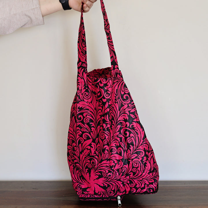 Unisex Chitenge reusable shopping tote,worn crossbody.