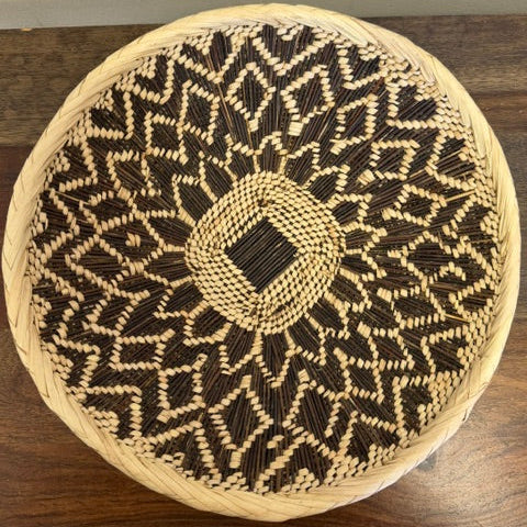 Large Tonga flat basket bowl 18 to 20 inch diameter fair trade handmade in Zambia