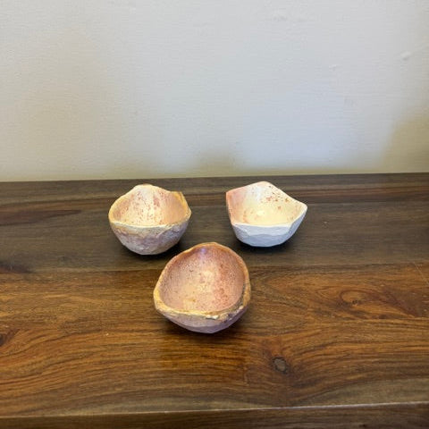 Natural organic shape soapstone bowl hand-carved in Kisii Kenya, approx 4 inch diameter, fair trade decor