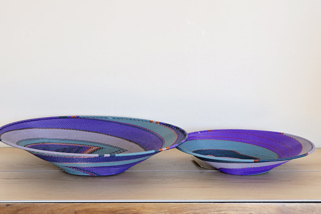 Purple Zulu Wire Baskets - Extra Large Shallow Basket