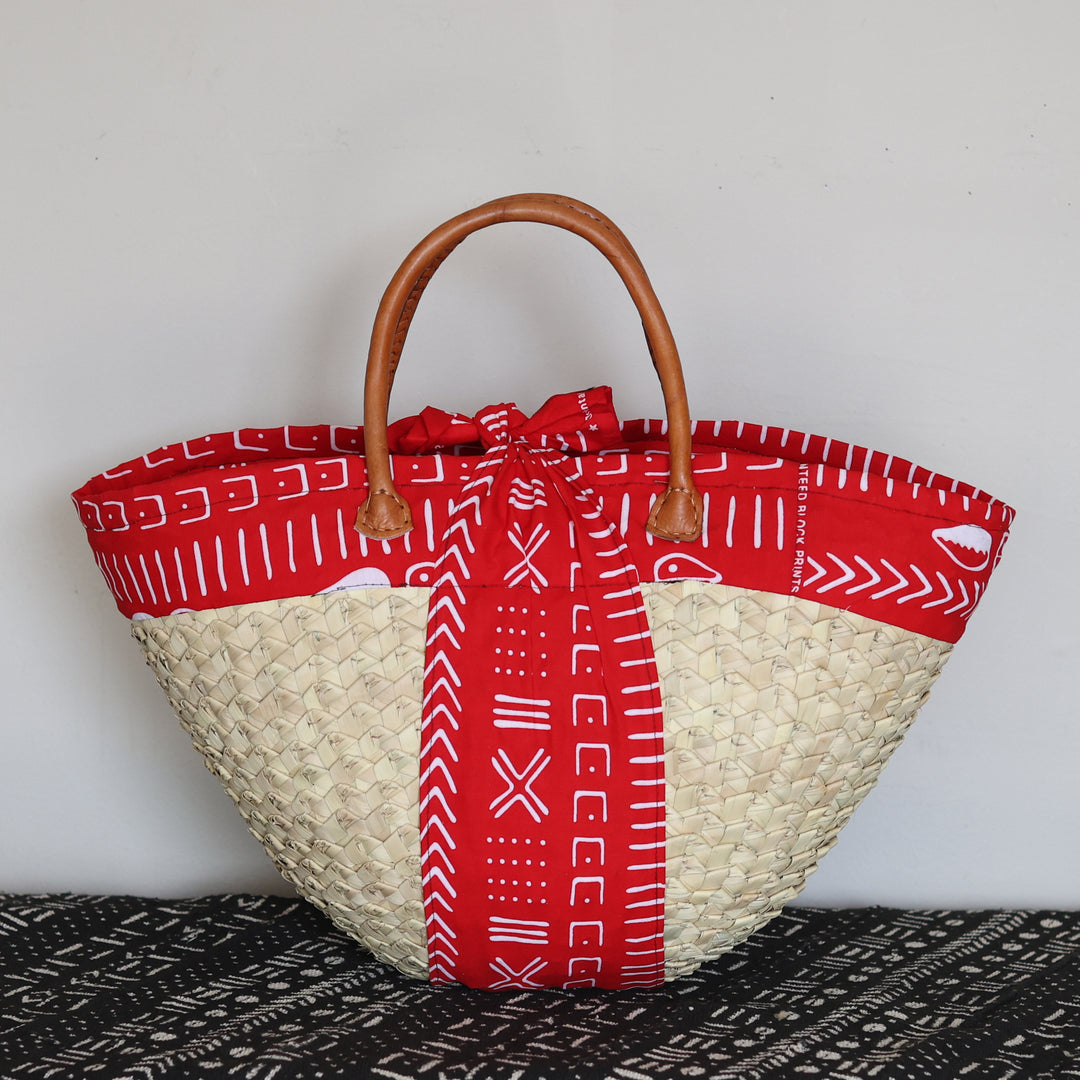 Kikapu Janet Tote Bag with African Cloth