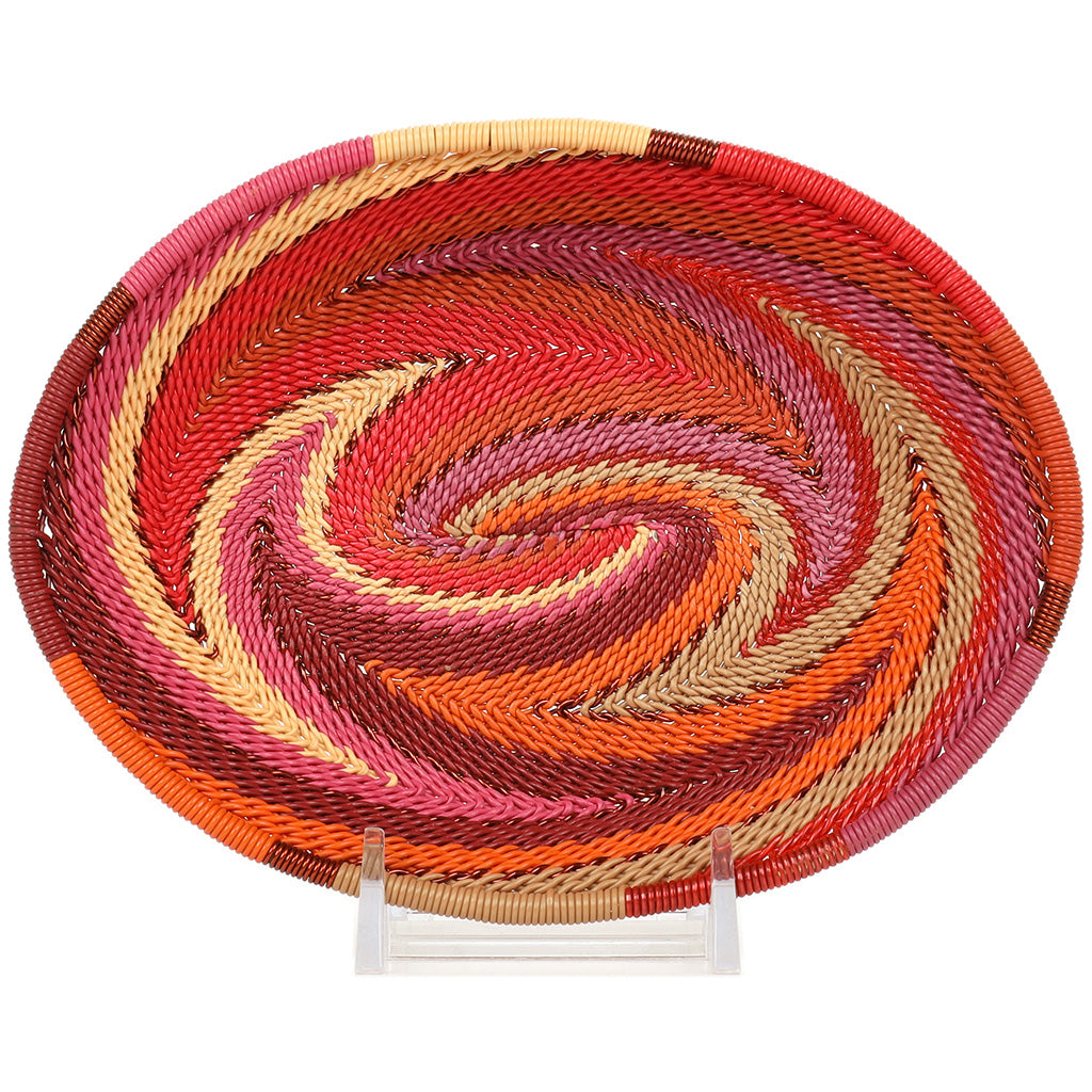 Handwoven Zulu Wire Soap Dish in Shiraz color way from South Africa in a variety of colorful and neutral artisan patterns.