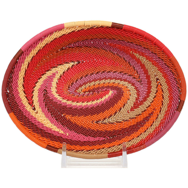 Handwoven Zulu Wire Soap Dish in Shiraz color way from South Africa in a variety of colorful and neutral artisan patterns.