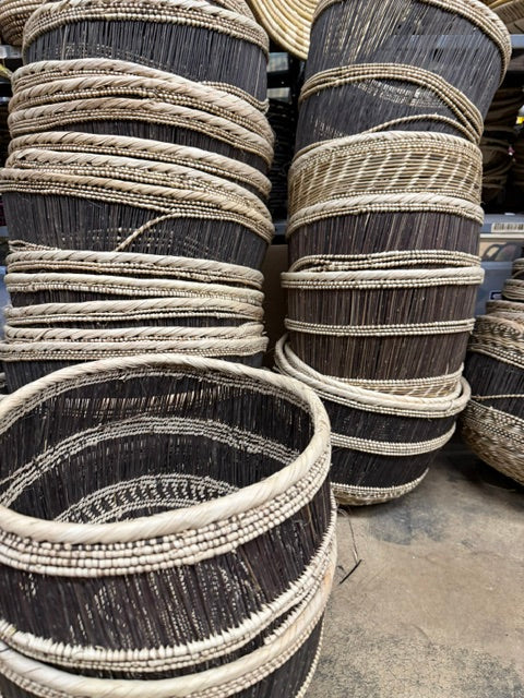 Munyumbwe woven storage basket for blankets pillows or laundry handmade in Zambia