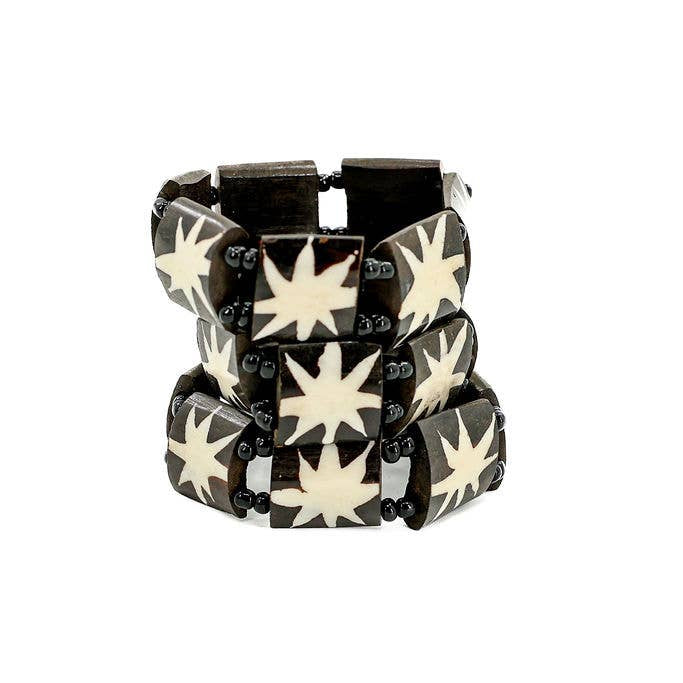 Set of African bone stretch bracelets, beautful designs. 