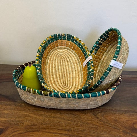 Three sizes, small, medium and large, of our bread baskets.